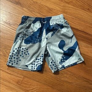 Blue and White Patterned Shorts